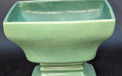 Vintage McCoy Pottery Footed Green Floral Planter