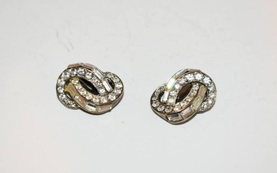 Vintage Rhinestone Carolee Nugget clip on Earrings