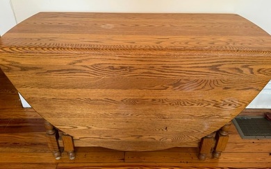 Vintage Tiger Oak Drop Leaf Table