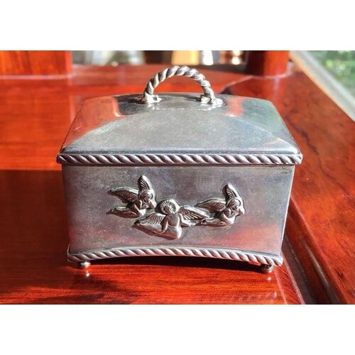 Vintage sterling Solid Silver Miniature Music Box London 198...