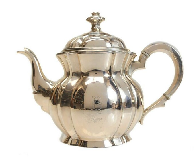 Wilkens & Shone German 800 Silver Teapot #6681, c1960