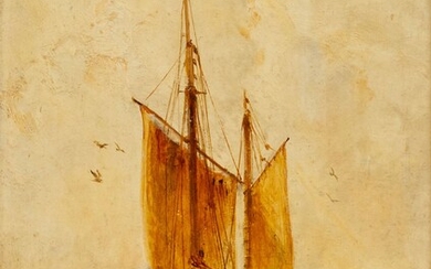 William Joseph Julius Caesar BOND (1833-1926). Navires. Huile sur carton, signée en bas à gauche....
