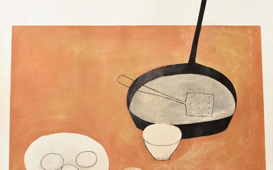 William Scott (1913-1989) Still Life with Frying Pan and Eggs (1973)
