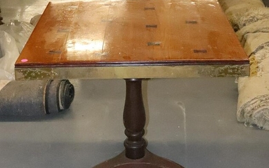Wooden Pub Table With Turned Base