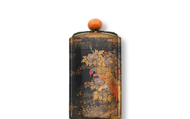 YAMAMOTO SHUNSHO LINEAGE A Black-Lacquer Four-Case Inro Edo period (1615-1868)...