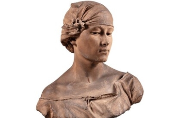 Young woman with a headband | Jeune femme au bandeau, Charles-René Saint-Marceaux