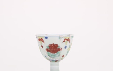 a Doucai porcelain cup with floral patterns from the Chenghua period of the Ming Dynasty