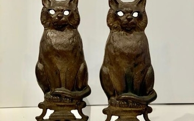 c. 1880 Cat Figural Andirons