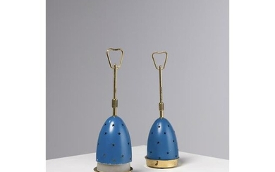 ƒ Angelo Lelii (1915-1987) Stelline Pair of table lamps Brass, painted aluminum and glass