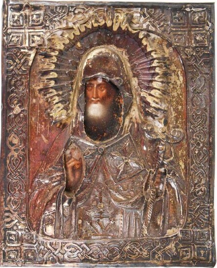 Russian Icon With Silver Oklad, 19th Century
