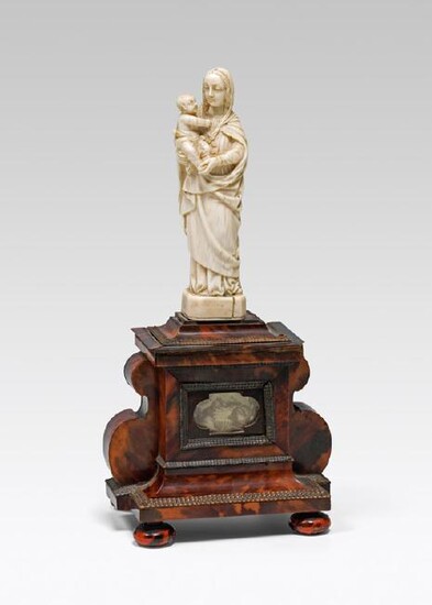 Madonna with child on tortoise shell-base