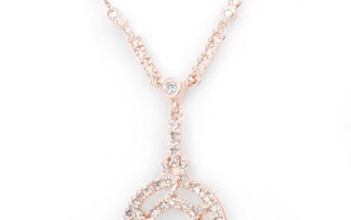0.75 ctw Certified VS/SI Diamond Necklace 14k Rose Gold