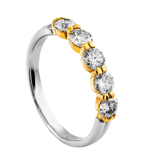 1.01 tcw Diamond Ring - 18 kt. Platinum, Yellow gold - Ring - 1.01 ct Diamond - No Reserve Price
