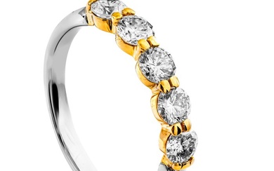 1.01 tcw Diamond Ring - 18 kt. Platinum, Yellow gold - Ring - 1.01 ct Diamond - No Reserve Price
