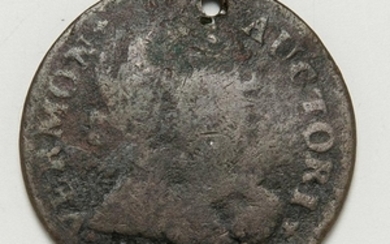 1788 Vermont Copper Mailed Bust Right, "VERMON+ AUCTORI+," holed.