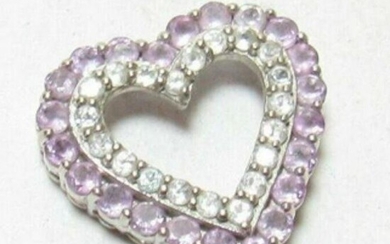 1.10cts Heart Shaped Amethyst & White Topaz 10kt Gold