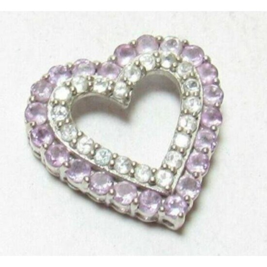 1.10cts Heart Shaped Amethyst & White Topaz 10kt Gold