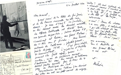 113 Jean HÉLION (1907-1987). 9 L.A.S. et 2 lettres dictées, 1963-1972 et s.d., à Marcel...