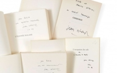 Jean ECHENOZ Né en 1947 Réunion de 5 ouvrages en édition originale, sur grands papiers, dont 2 avec envoi