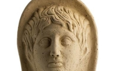 Roman Terracotta Votive Male Head 3rd - 2nd century BC;...