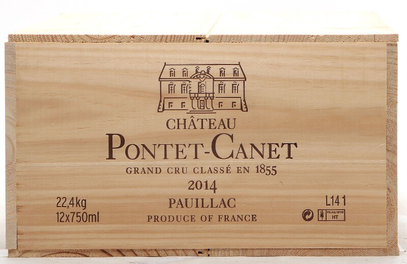 12 bts. Château Pontet Canet, Pauillac. 5. Cru Classé 2014 A (hf/in). Owc.