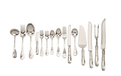 An American extensive sterling silver flatware service for 30