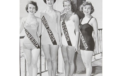 [AMERICANA] GROUP OF SIX PHOTOGRAPHS OF MISS AMERICA CONTESTANTS...