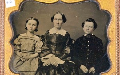 [CASED IMAGES-PORTRAITS] Two sixth-plate portrait ambrotypes, both signed.