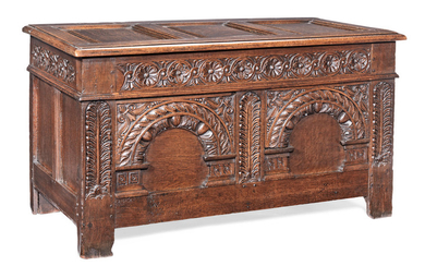 A Charles I joined oak coffer, West Country, circa 1630-40