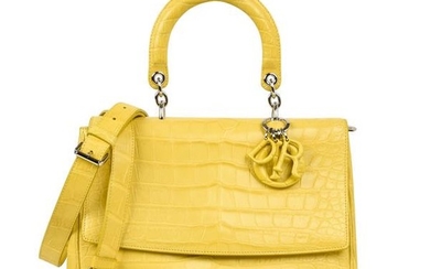 Christian Dior Bag Be Dior Matte Yellow Crocodile