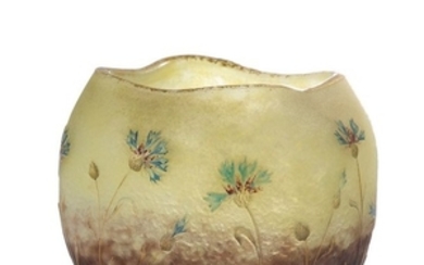 DAUM NANCY Centaurées Vase pansu à col mouvementé.…