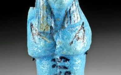 Egyptian Glazed Faience Ushabti - Cornflower Blue