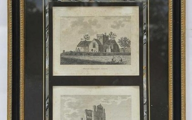 ENGLISH ANTIQUE FRAMED ARCHITECTURAL ENGRAVING