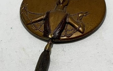ERTE SIGNED BRONZE "ALL SAILS OUT" VANITY MIRROR