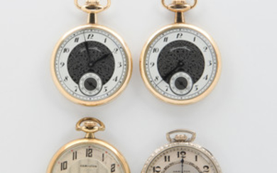 Four Hamilton Size 12 Open-face Watches