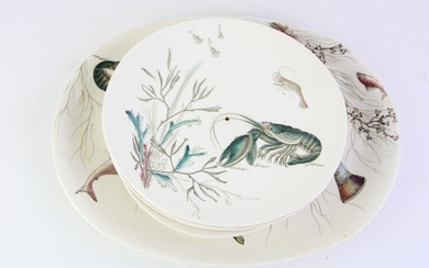 Johnson Bros Ceramic Fish Plates And Tray