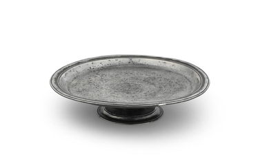 A late 17th century pewter footed plate or tazza, English, circa 1675-1695