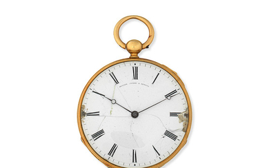 Muller Junod A Geneve. A continental gold key wind open face repeating pocket watch