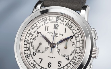 Patek Philippe, Ref. 5070 A highly rare and attractive white gold chronograph wristwatch with original certificate