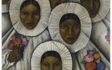 Roberto Montenegro (1885-1968), Untitled (Tehuanas in Traditional Huipil Grande Headdresses)
