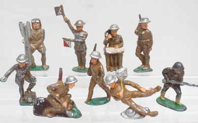 9 VINTAGE BARCLAY MANOIL LEAD SOLDIERS