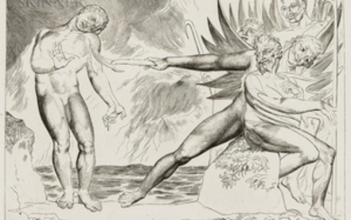 William Blake (British, 1757-1827) Seized on his Arm And Mangled Bore away the Sinewy Part (The Demons Tormenting Ciampolo)