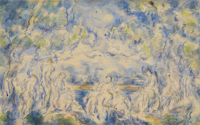 Paul Cézanne (1839-1906), Baigneuses devant une montagne (recto); Etude de maison (verso)