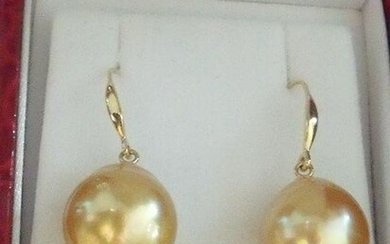 14 kt. Golden south sea pearls, approx. 12-14 mm - Earrings