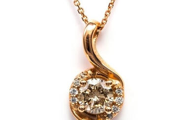 14 kt. Pink gold - Necklace with pendant - 0.55 ct Diamonds - No Reserve Price