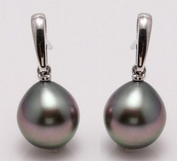 14 kt. White Gold - 10x11mm Peacock Tahitian Pearl