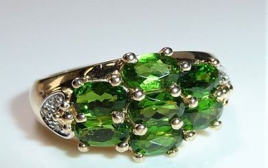 14 kt. Yellow gold - Ring - 1.75 ct Russian chrome diopside, 0.06 ct. Diamonds / brilliant cut