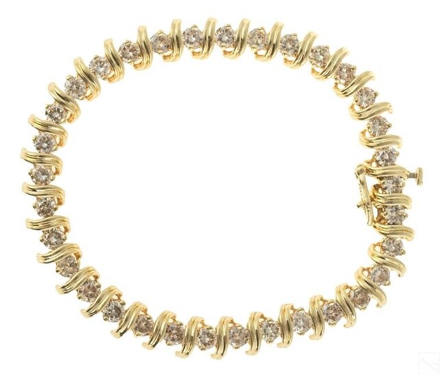 14K Gold Fine 6 CTTW Diamond Tennis Bracelet 18.7g