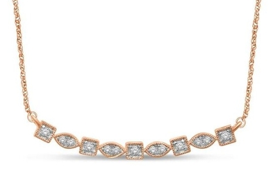 14K Rose Gold 1/5 Ct.Tw. Diamond Stackable Necklace