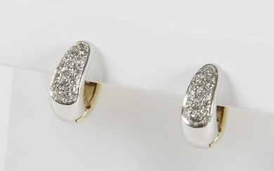 14K White & Yellow Gold with Diamonds Earrings